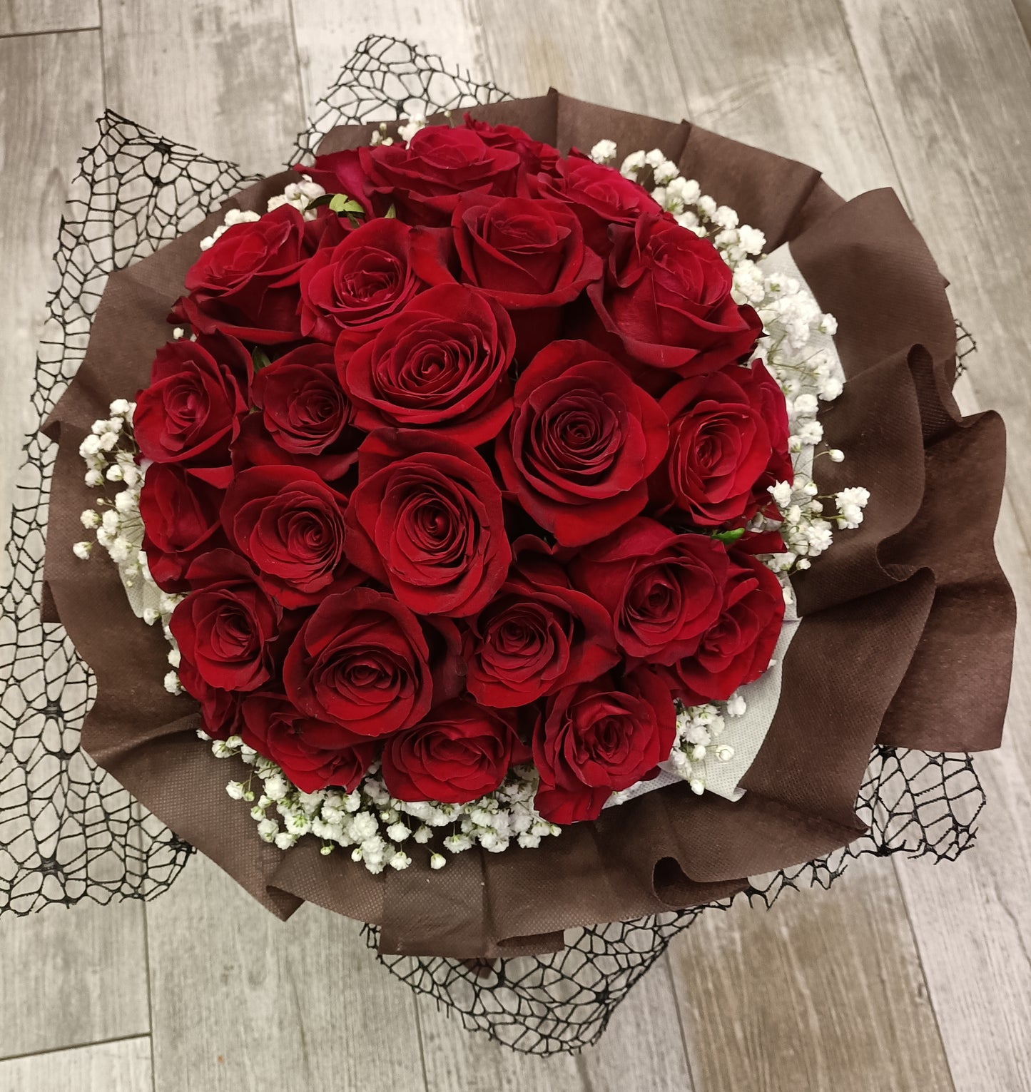 Bouquet compatto 30 Rose rosse